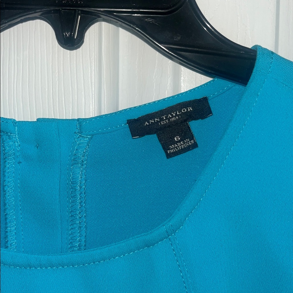 Ann Taylor Turquoise Sleeveless Shift Dress Size 6 - Picture 6 of 10